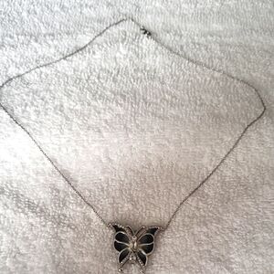 Elegant Silver Butterfly Pendant Necklace